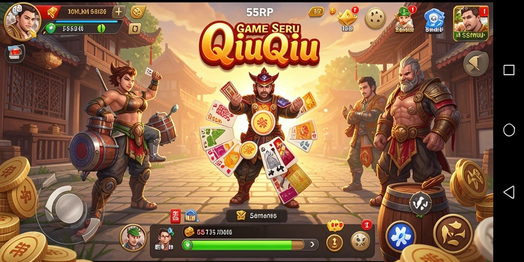 Tampilan gameplay seru dalam permainan QiuQiu 55RP.