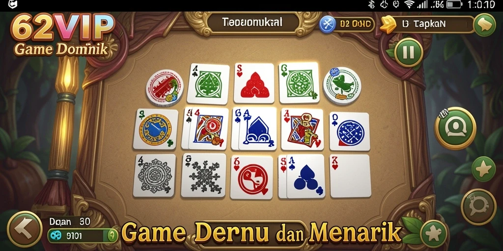 Tangkapan layar gameplay 62VIP yang menunjukkan aksi seru bermain Domino.