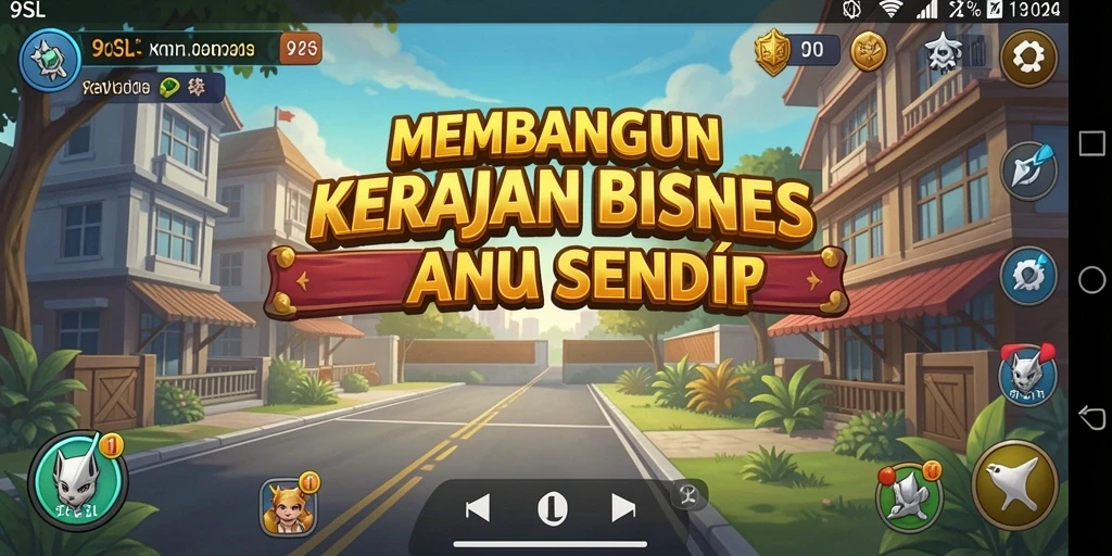 Screenshot gameplay 9SL menunjukkan pengelolaan bisnis yang intens dan strategis.