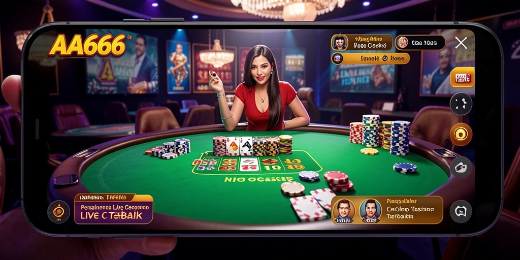 Screenshot gameplay AA666 menampilkan aksi Live Casino yang mendebarkan.