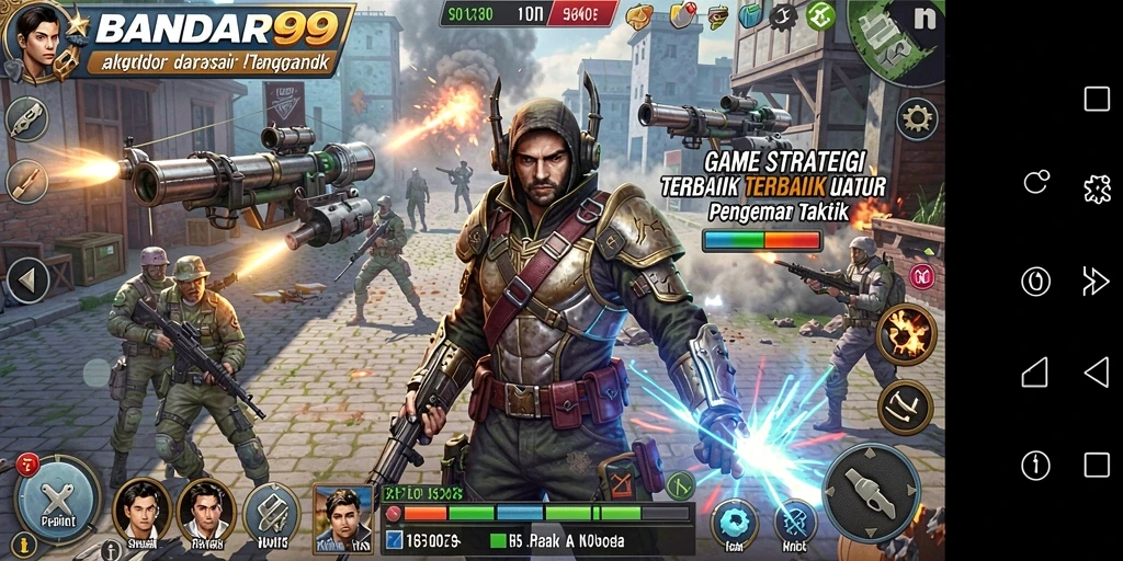 Screenshot menunjukkan aksi seru dalam perang strategis BANDAR99.