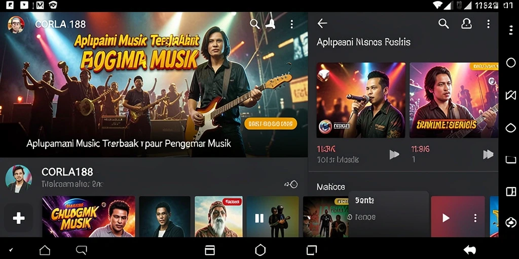 Tampilan gameplay CORLA188 menampilkan pengalaman mendengarkan musik yang interaktif.