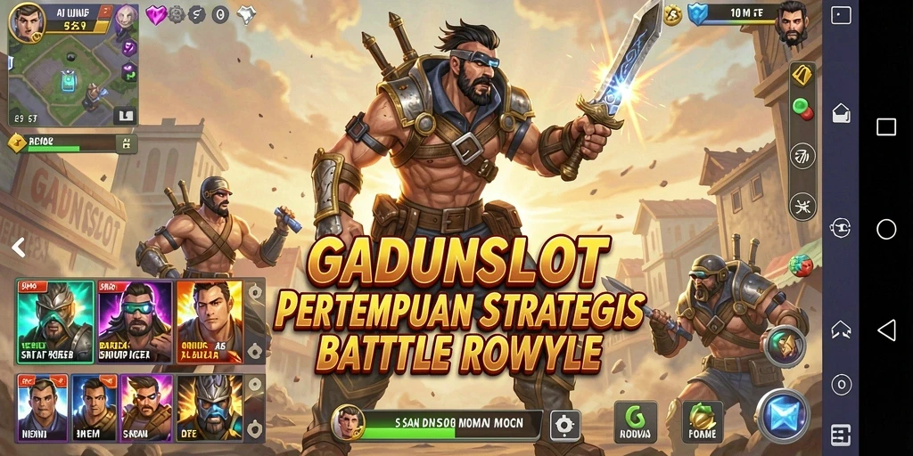 Screenshot GADUNSLOT menampilkan pertempuran Battle Royale yang seru dan mendebarkan.