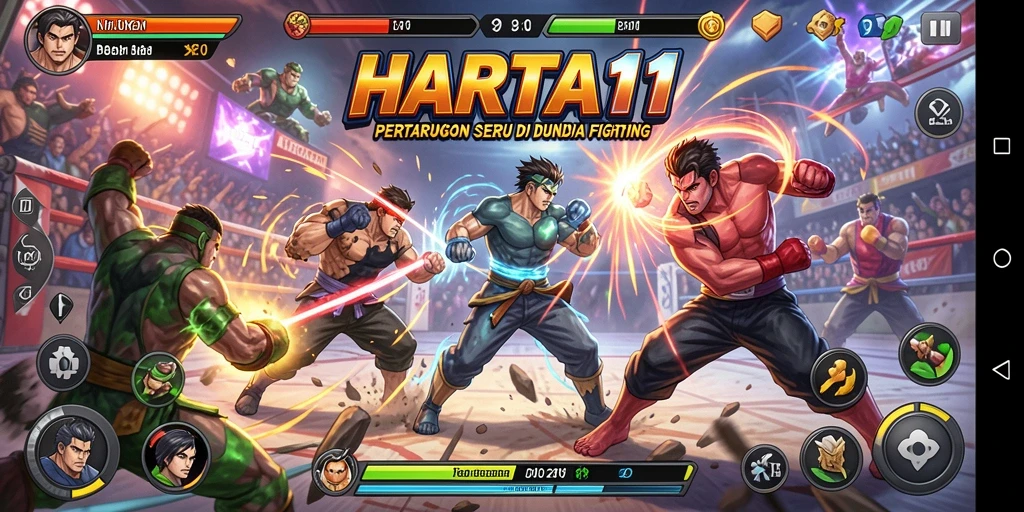 Screenshot HARTA11 menampilkan aksi pertarungan yang mendebarkan.