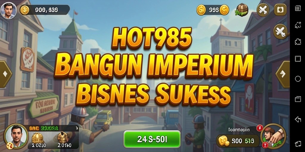 Screenshot gameplay HOT985 menampilkan keseruan membangun bisnis dan mengelola perusahaan.