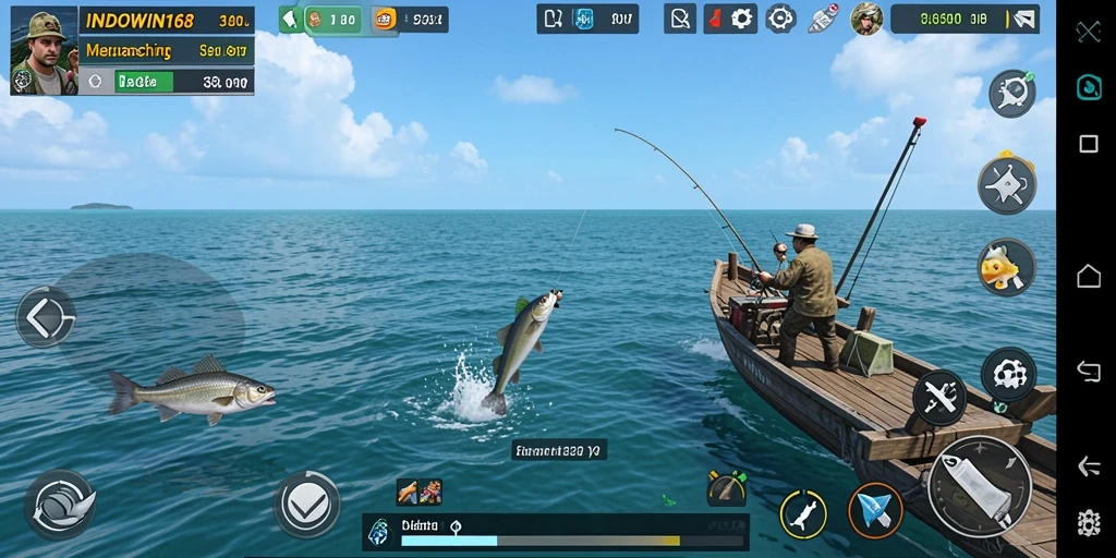 Gameplay menarik dalam INDOWIN168 yang menampilkan aksi memancing.