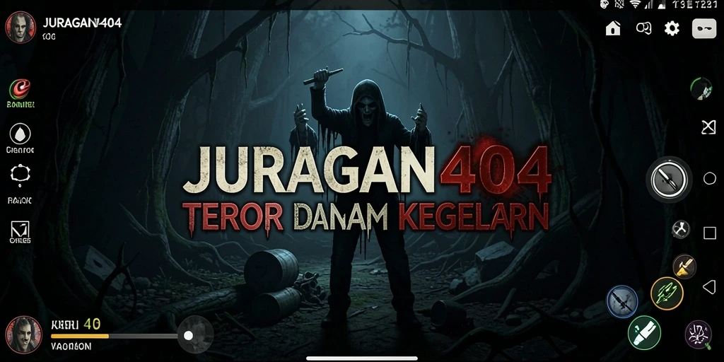 Tampilan gameplay menegangkan dari JURAGAN404 yang siap menyeramkan.