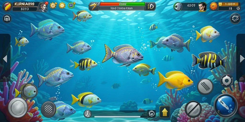 Screenshot gameplay KURNIA898 menampilkan aksi menangkap ikan.