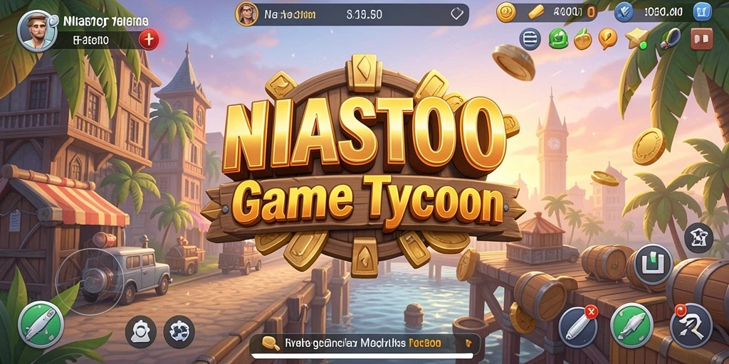 Screenshot gameplay NIASTOTO menunjukkan keramaian bisnis yang dinamis.