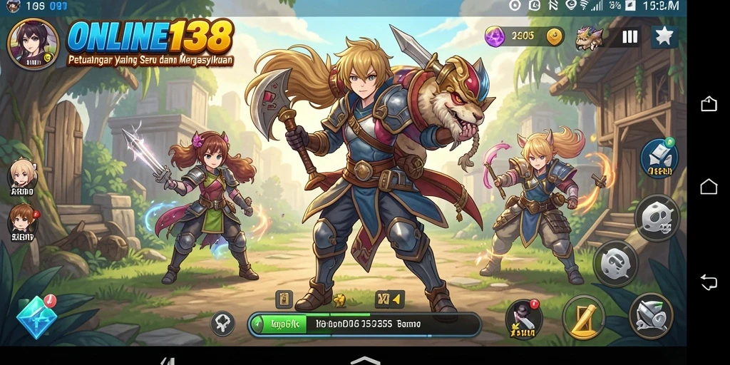Tampilan gameplay ONLINE138 yang menakjubkan dengan karakter Anime beraksi.