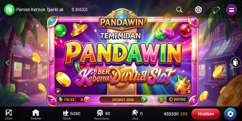 Tampilan gameplay menakjubkan dari <strong>PANDAWIN</strong>, penuh dengan warna dan animasi.