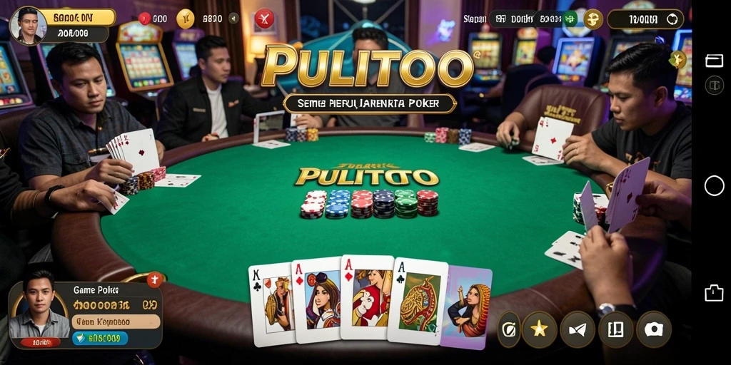 Screenshot utama PULITOTO menampilkan gameplay poker yang seru.