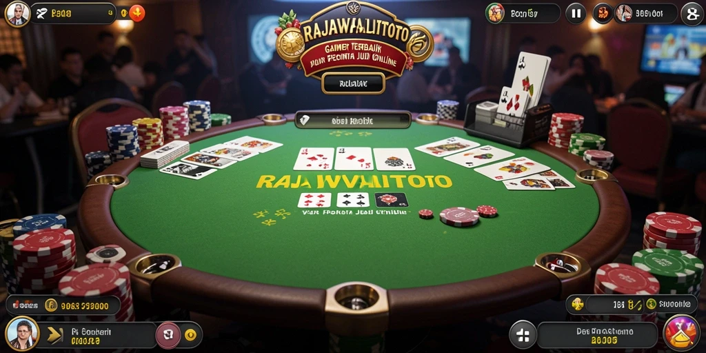 Screenshot gameplay RAJAWALITOTO menampilkan aksi poker yang seru dan interaksi pemain.