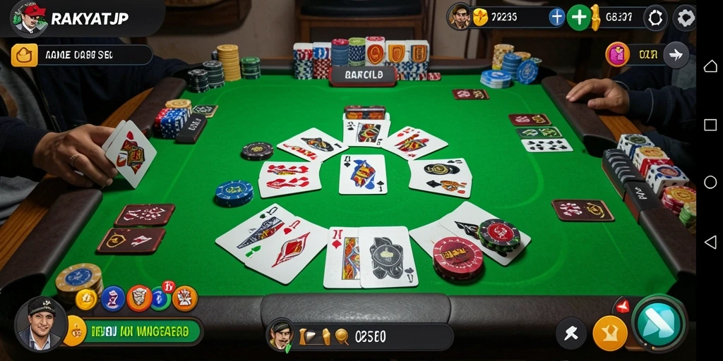 Tampilan menarik gameplay Gaple di RAKYATJP.