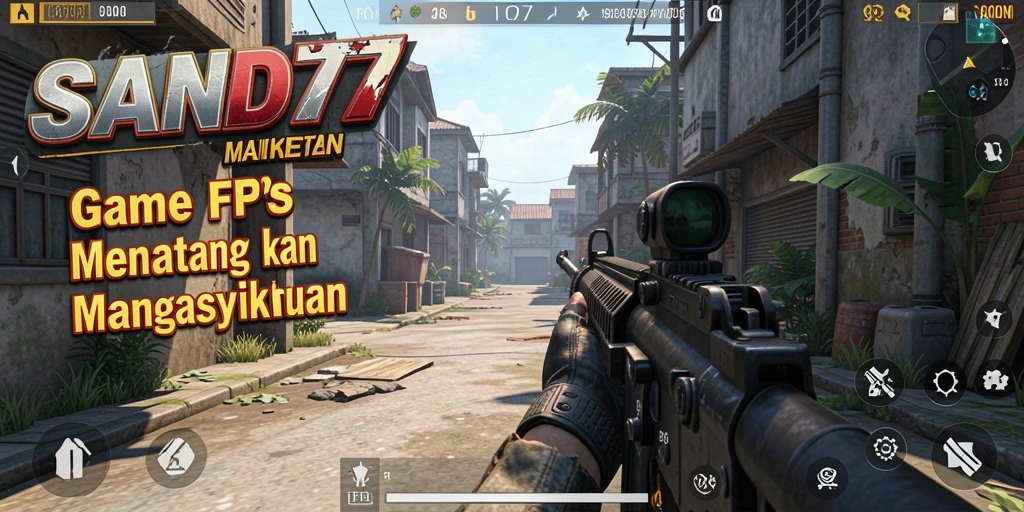 Screenshot menampilkan aksi mendebarkan dalam gameplay FPS SAND77.