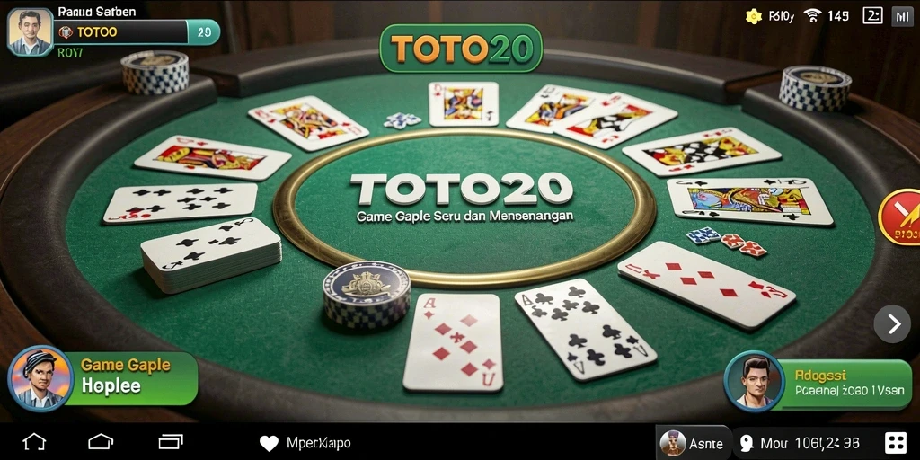 Tampilan gameplay Gaple yang menarik dan seru di TOTO20.