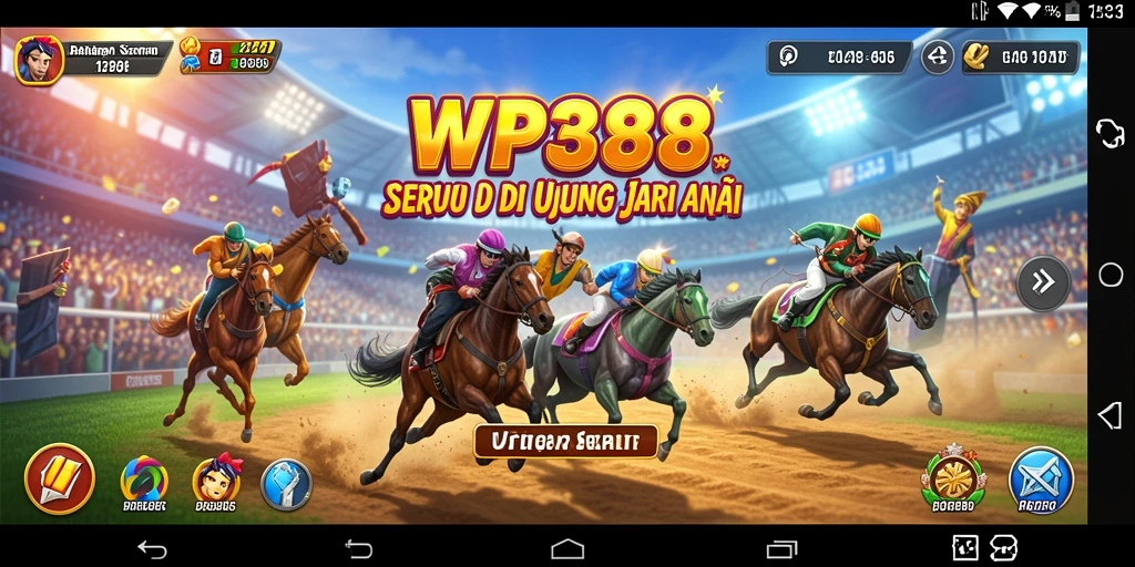 Screenshot WP888 menunjukkan aksi balapan intens dengan grafik menakjubkan.
