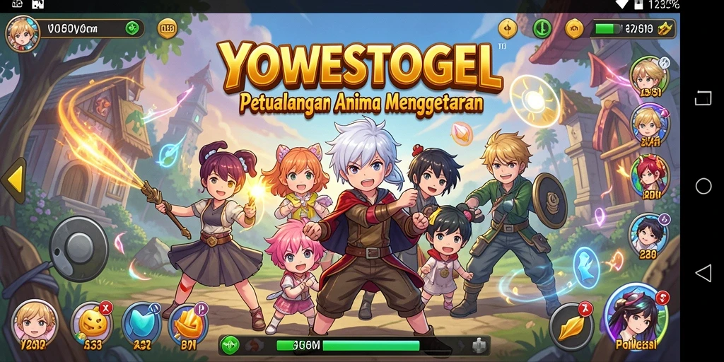 Tampilan gameplay YOWESTOGEL dengan karakter anime beraksi.
